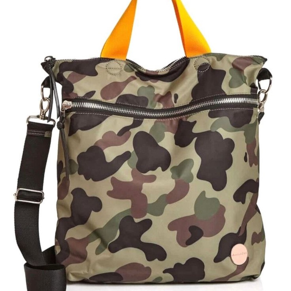 ShortyLove Amuse Crossbody Bag, Camouflage with Orange Accents